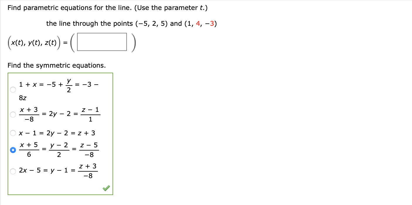 solved-find-parametric-equations-for-the-line-use-the-chegg
