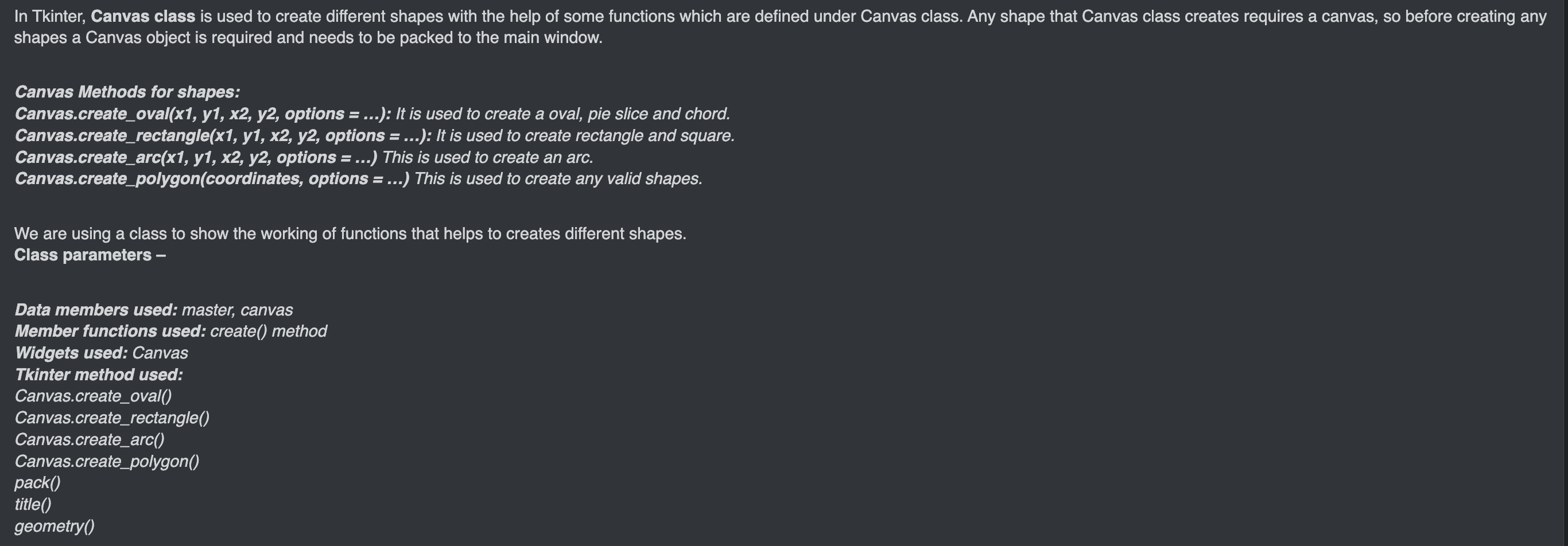 Solved Python: Create a program creating different shapes | Chegg.com