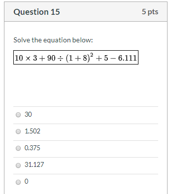 Solved Question 15 5 pts Solve the equation below: 10 x 3 | Chegg.com