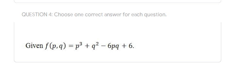 Solved QUESTION 4: Choose one correct answer for each Chegg com