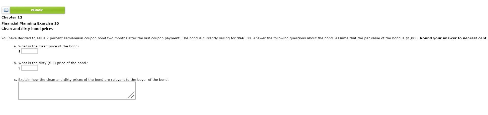 Solved lean and dirty bond prices a. What is the clean price | Chegg.com