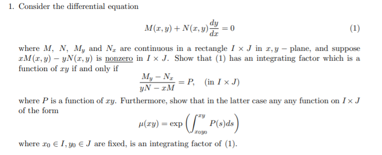 Solved (a) Show that if (N. – My)/(xM – YN) = R, where R