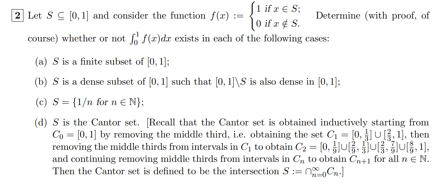 If X E S 2 Let S C 0 1 And Consider The Func Chegg Com