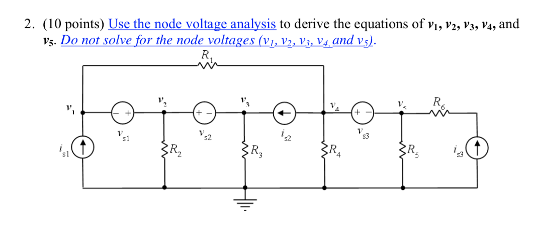 Solved 2. (10 points) Use the node voltage analysis to | Chegg.com