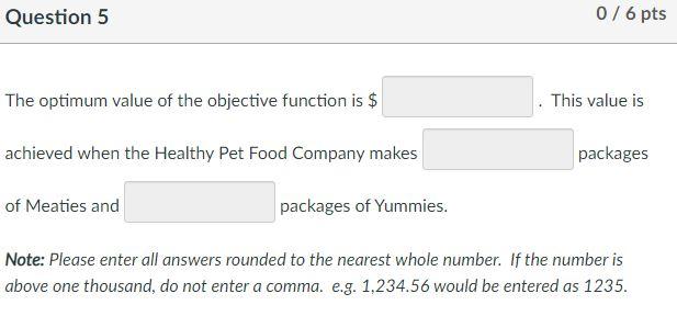 Solved The Healthy Pet Food Company manufactures two types Chegg