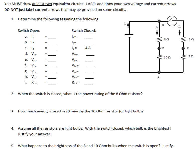 Solved B 202 You MUST Draw At Least Two Equivalent Circuits. | Chegg.com