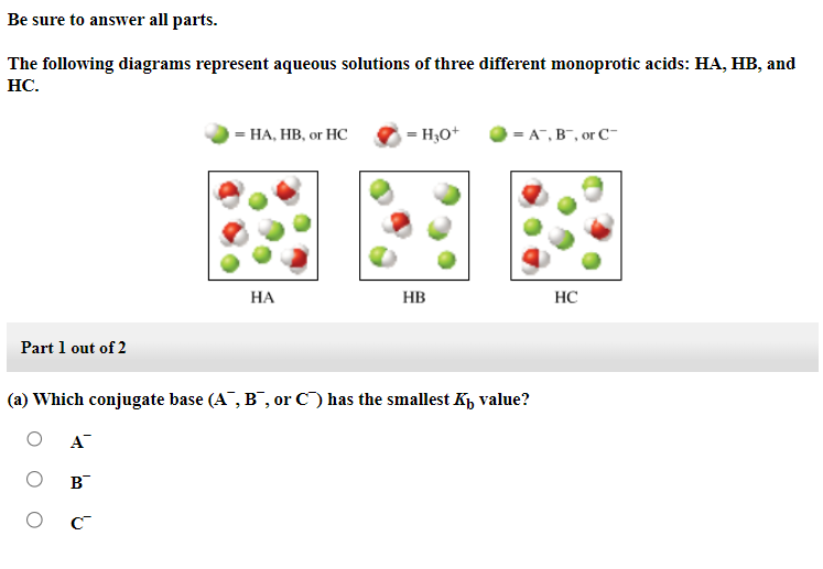 Solved Be sure to answer all parts. The following diagrams | Chegg.com