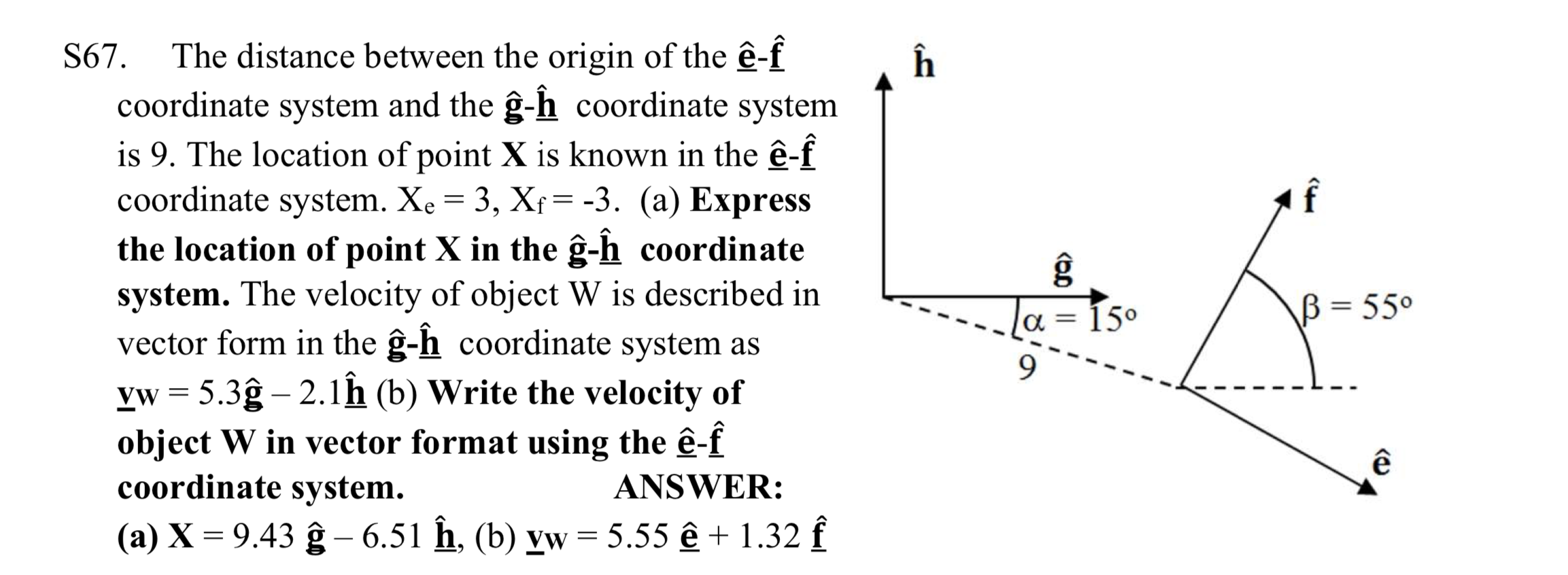 Solved 09 S67 The Distance Between The Origin Of The E Chegg Com