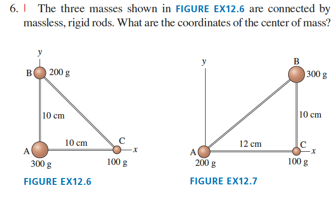 Solved 6. The Three Masses Shown In FIGURE EX12.6 Are | Chegg.com