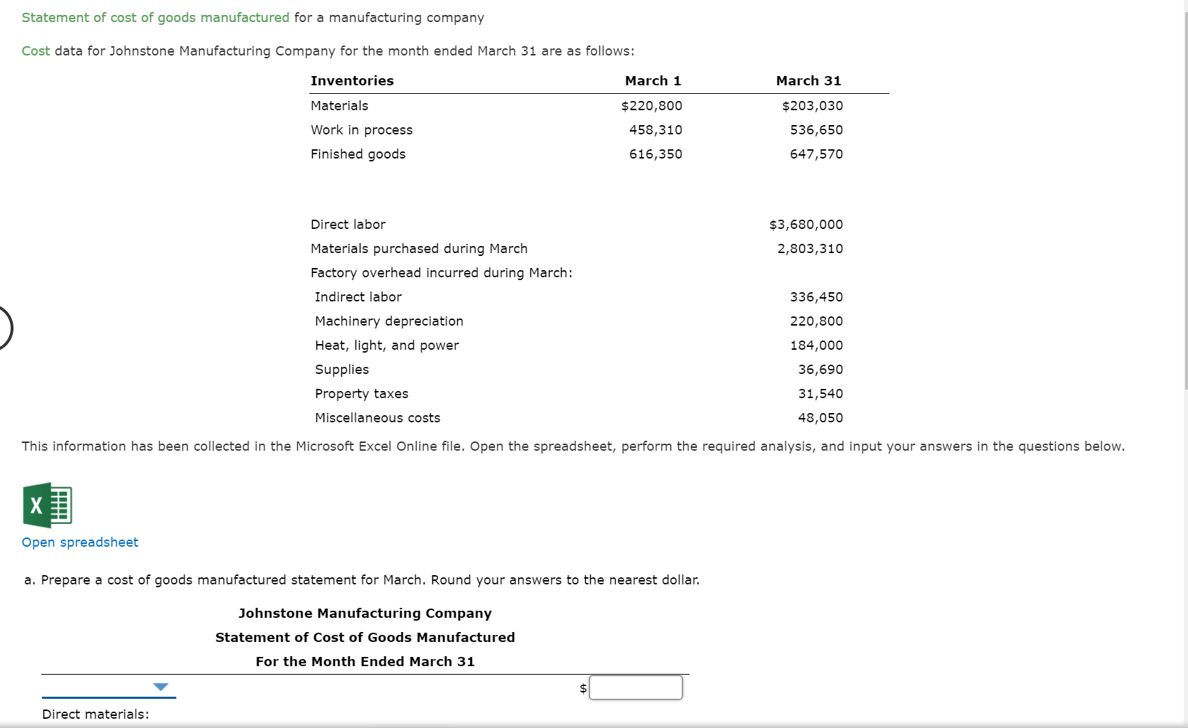 solved-statement-of-cost-of-goods-manufactured-for-a-chegg