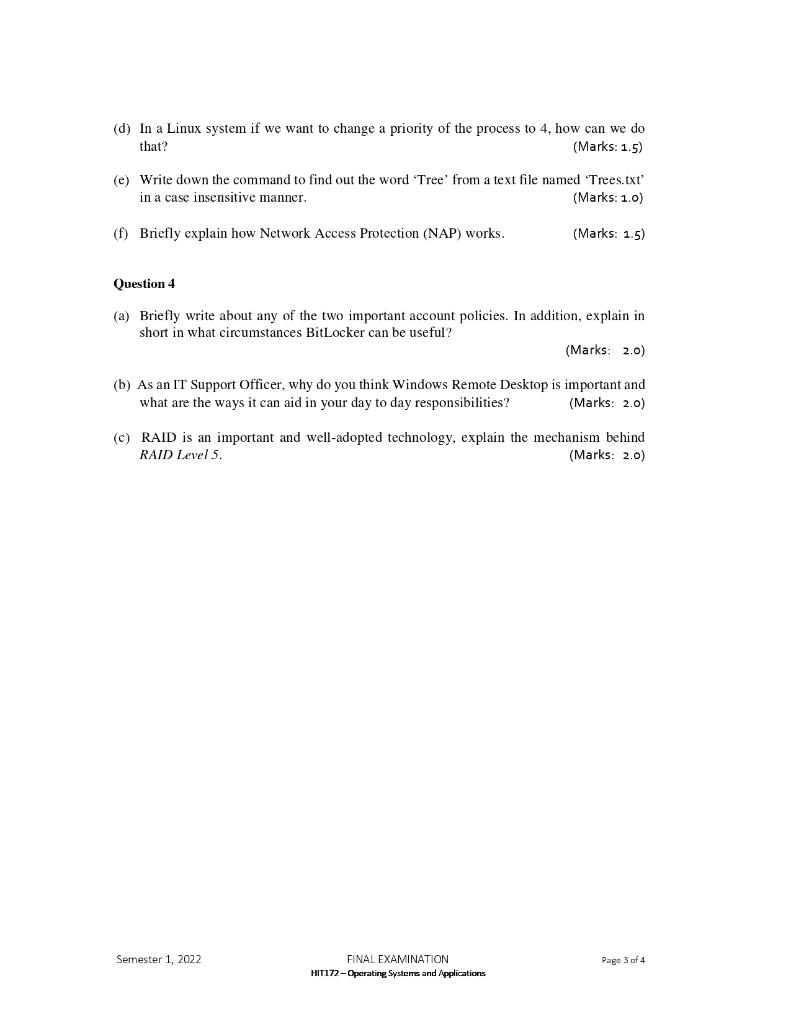 Solved Section A Total Marks for this section: 30 Marks for | Chegg.com
