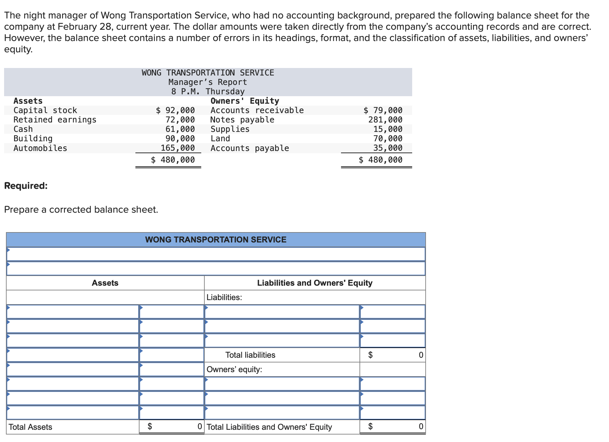 Solved The night manager of Wong Transportation Service, who