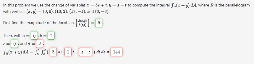 In This Problem We Use The Change Of Variables | Chegg.com