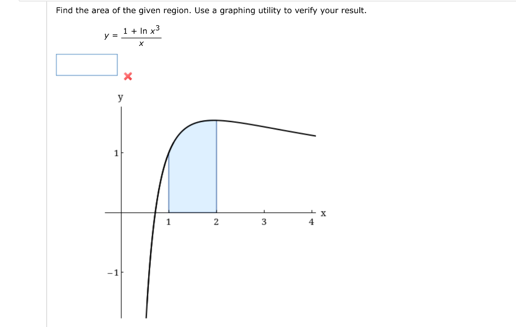 Solved Find the area of the given region. Use a graphing | Chegg.com