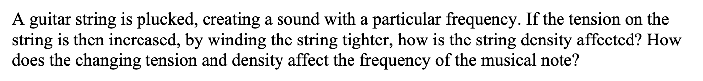 Solved A guitar string is plucked, creating a sound with a | Chegg.com