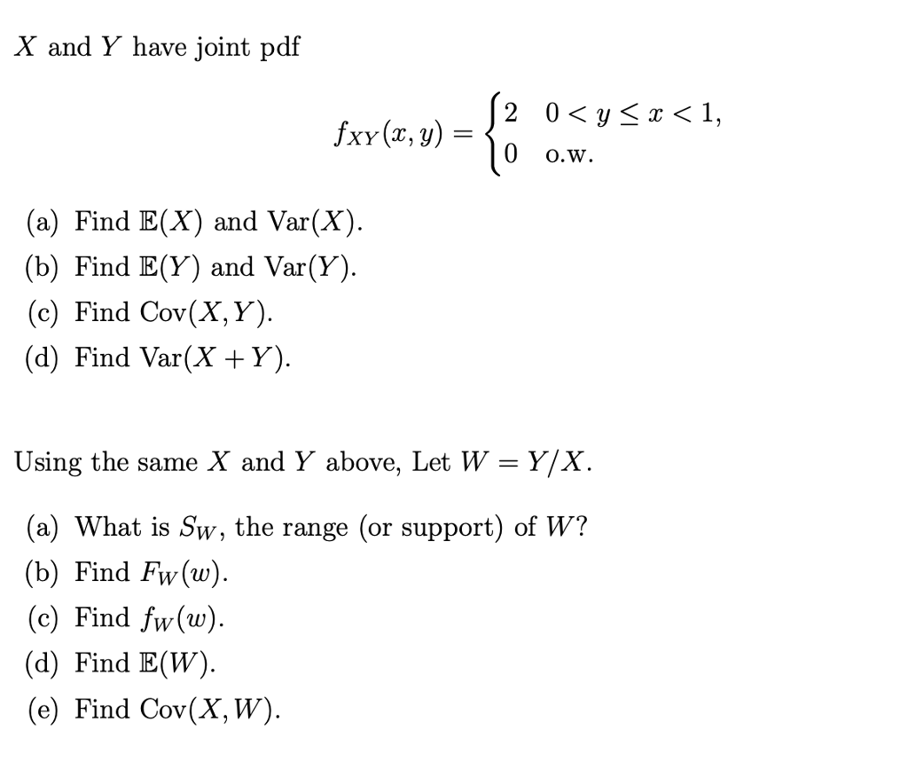 Solved X And Y Have Joint Pdf (a) Find E (X) And Var(X). (b) | Chegg.com