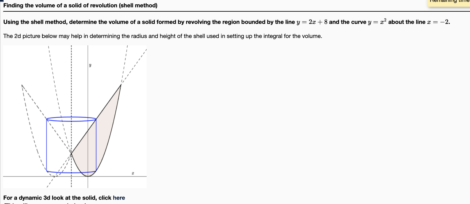 Solved Ty LII Finding the volume of a solid of revolution | Chegg.com