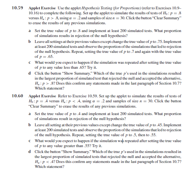 hypothesis testing applet