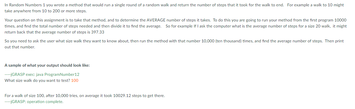 Solved In Random Numbers 1 you wrote a method that would run | Chegg.com