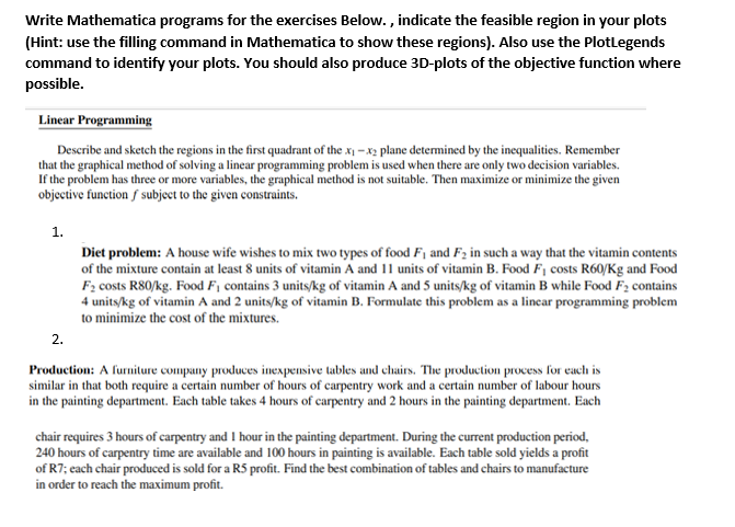 Solved Write Mathematica programs for the exercises Below., | Chegg.com