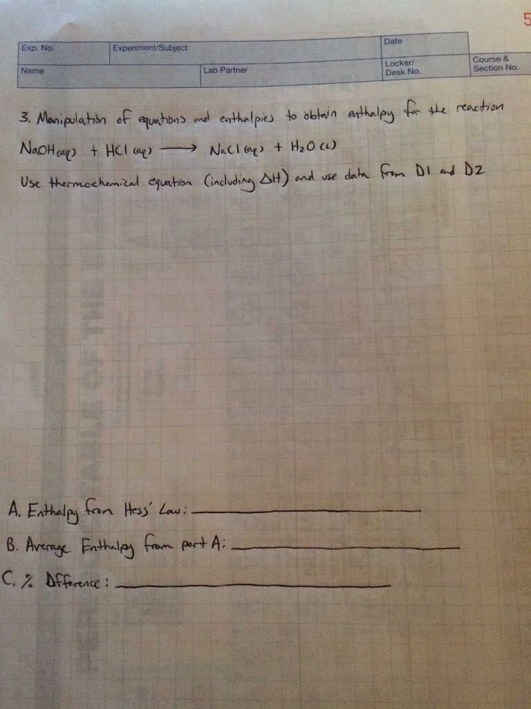 Solved For the last part of our lab, we have to obtain the | Chegg.com