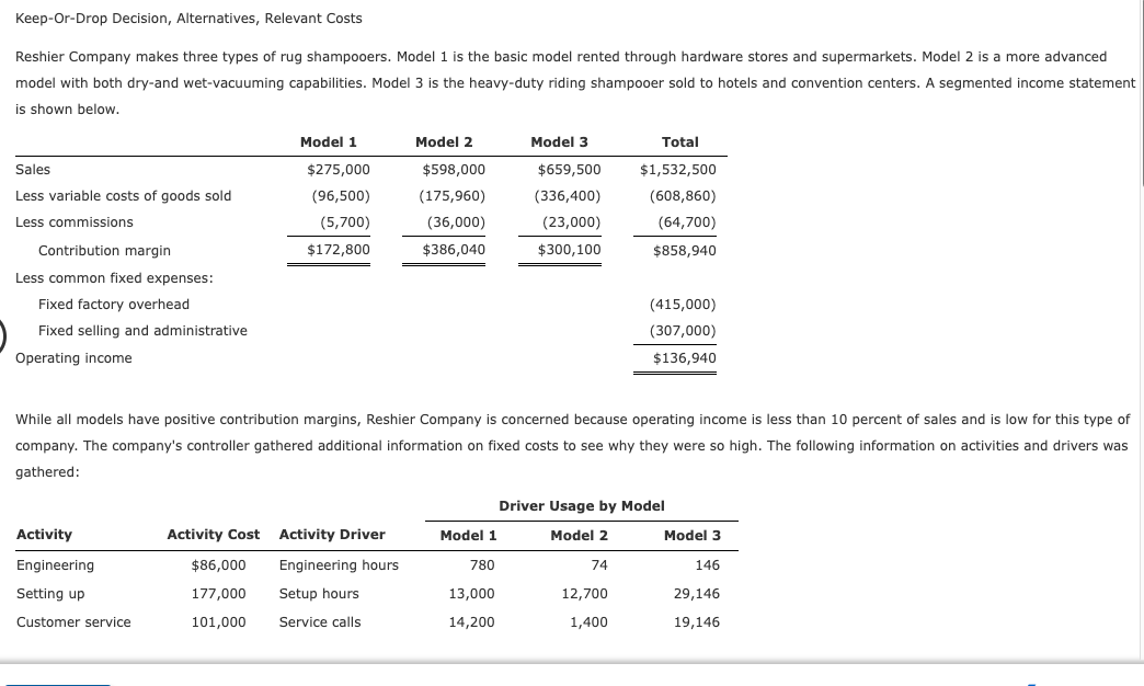 Solved 1. Reformulate the segmented income statement using | Chegg.com