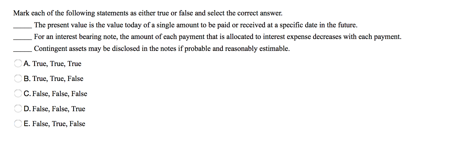 Solved Mark each of the following statements as either true | Chegg.com