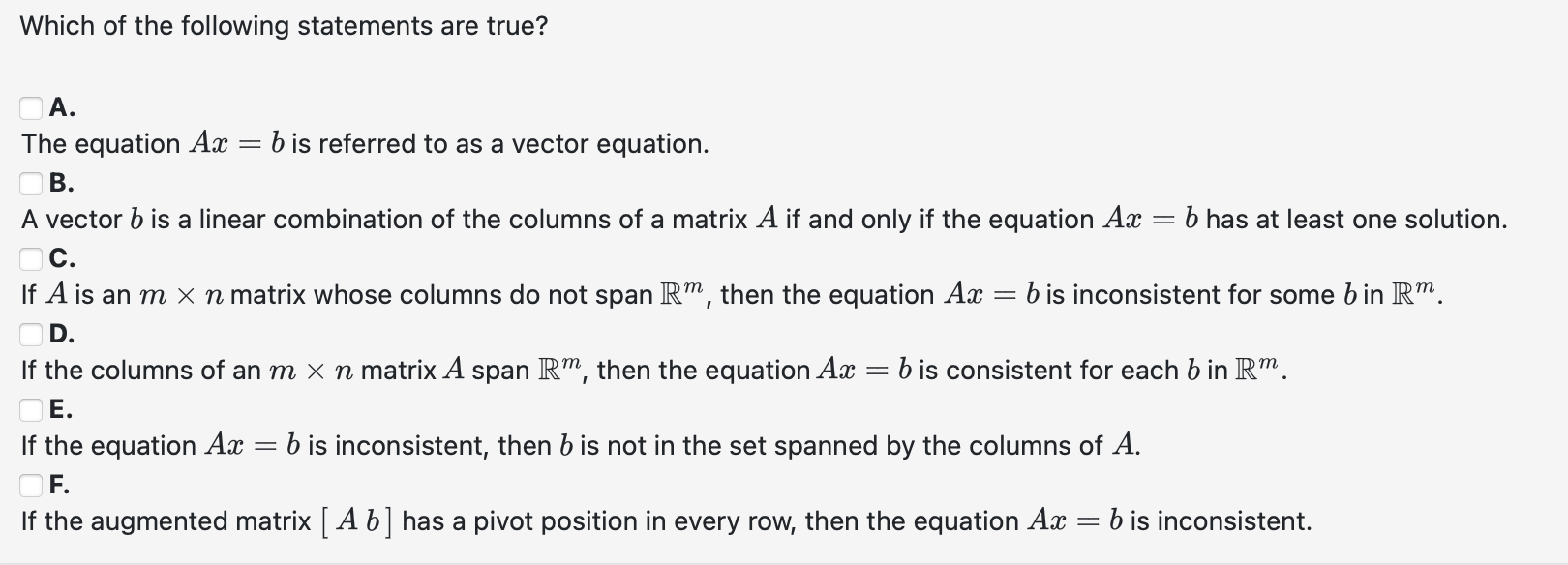 Solved Which Of The Following Statements Are True? A. The | Chegg.com