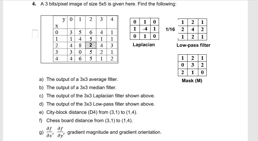 4. A 3 bits/pixel image of size 5x5 is given here. | Chegg.com