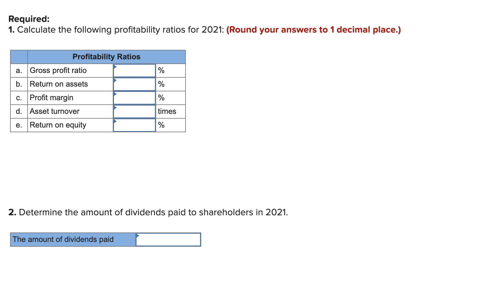 Solved Exercise 12-9A Calculate Profitability Ratios | Chegg.com