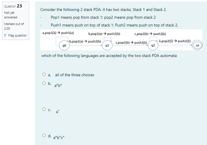 Solved Question 23 Not Yet Answered Marked Out Of 2.00 | Chegg.com