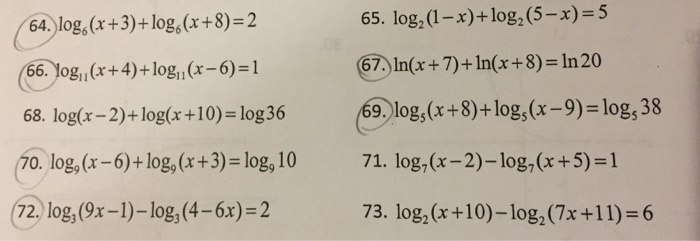 2 log 10 x 6 log 4 x log 216