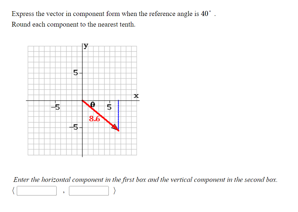 Solved Express the vector in component form when the | Chegg.com