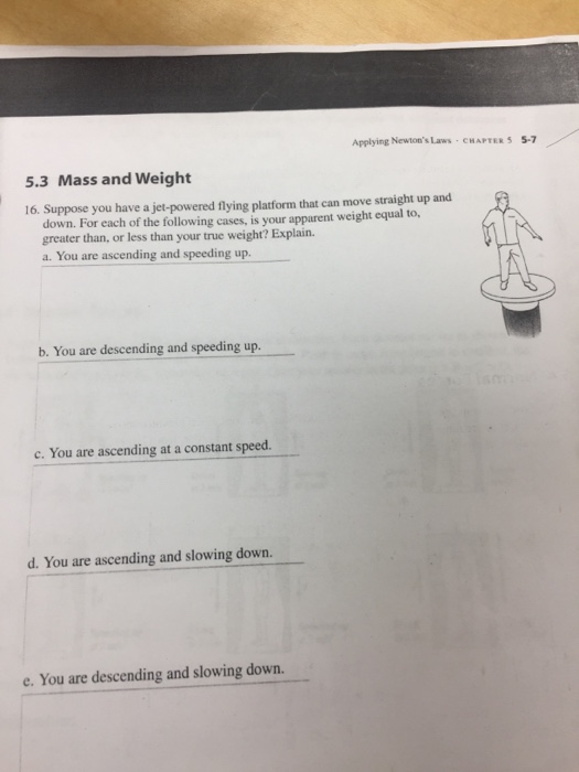 Solved Applying Newton s Laws CHAPTER5 5 7 5.3 Mass and Chegg