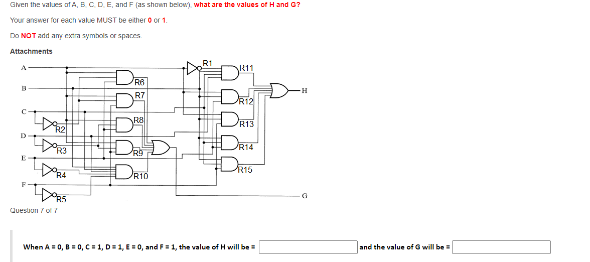 Solved Given the values of A, B, C, D, E, and F (as shown | Chegg.com