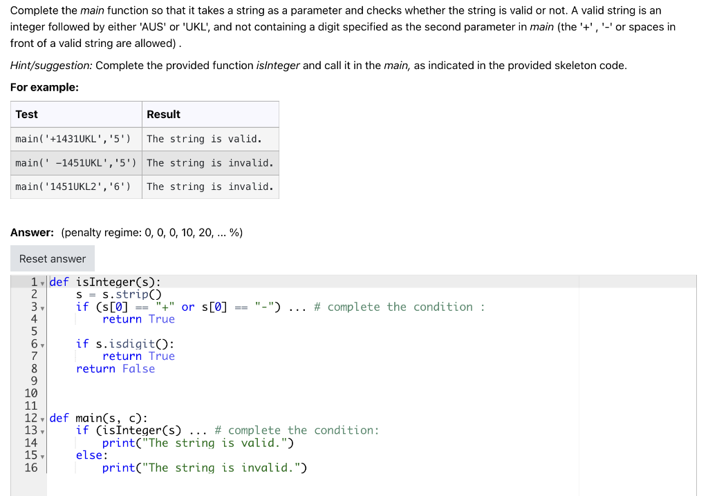 Solved Complete the main function so that it takes a string | Chegg.com