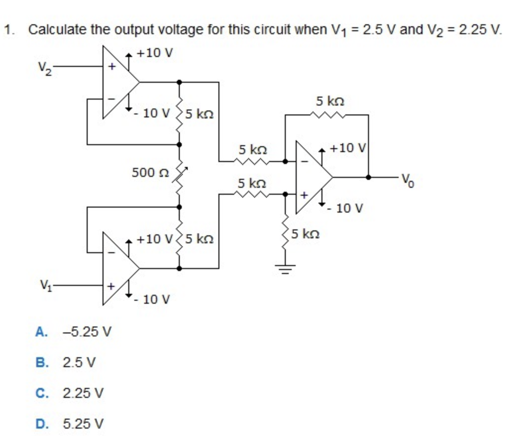 Solved Calculate The Output Voltage For This Circuit When | Chegg.com