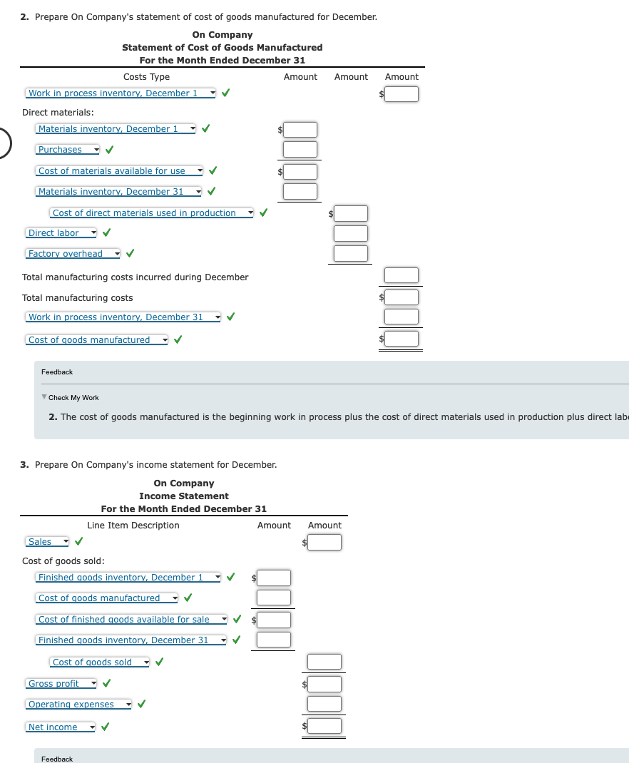 Solved 1. Determine The Amounts Of The Missing Items, | Chegg.com