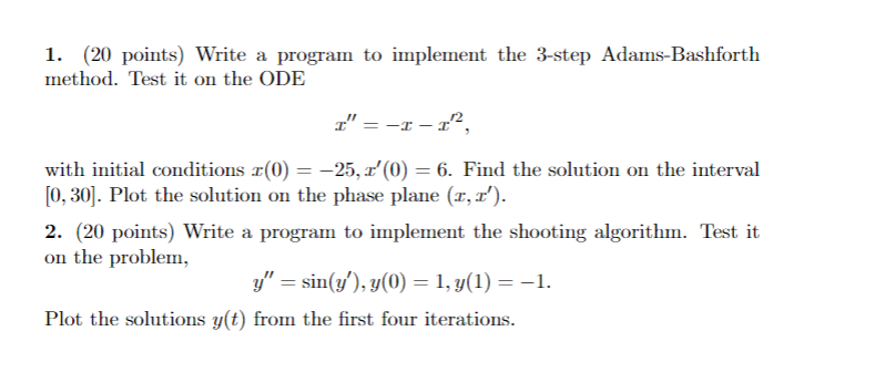 1. (20 points) Write a program to implement the | Chegg.com