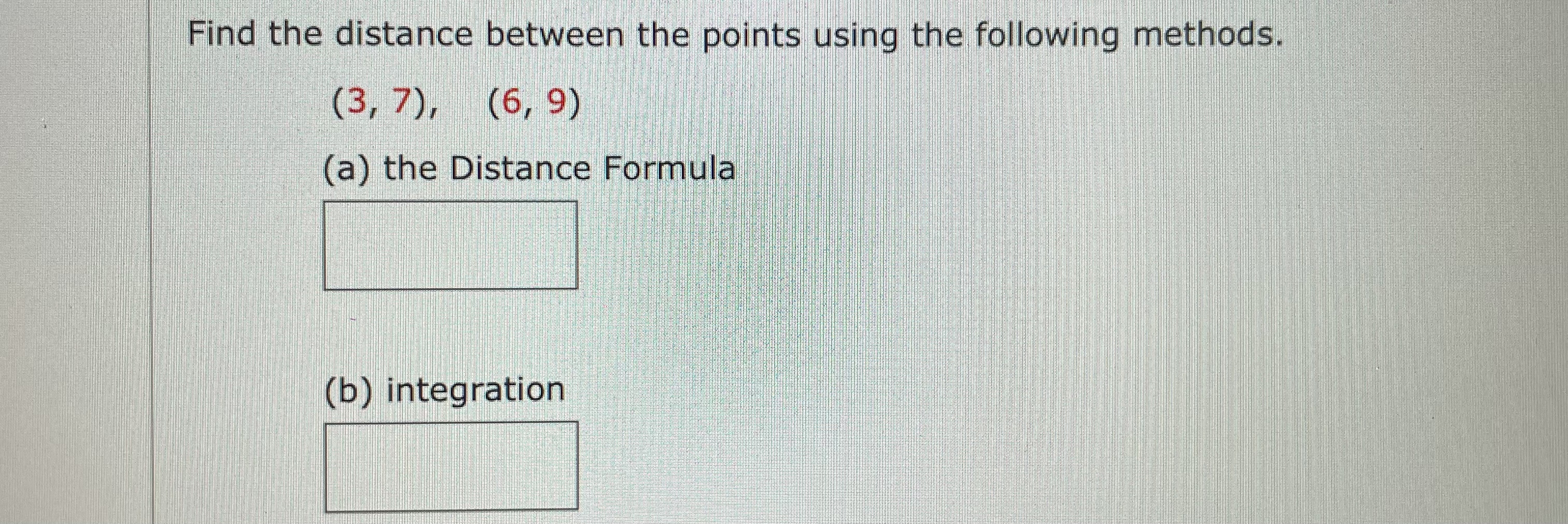 Solved Find the distance between the points using the | Chegg.com