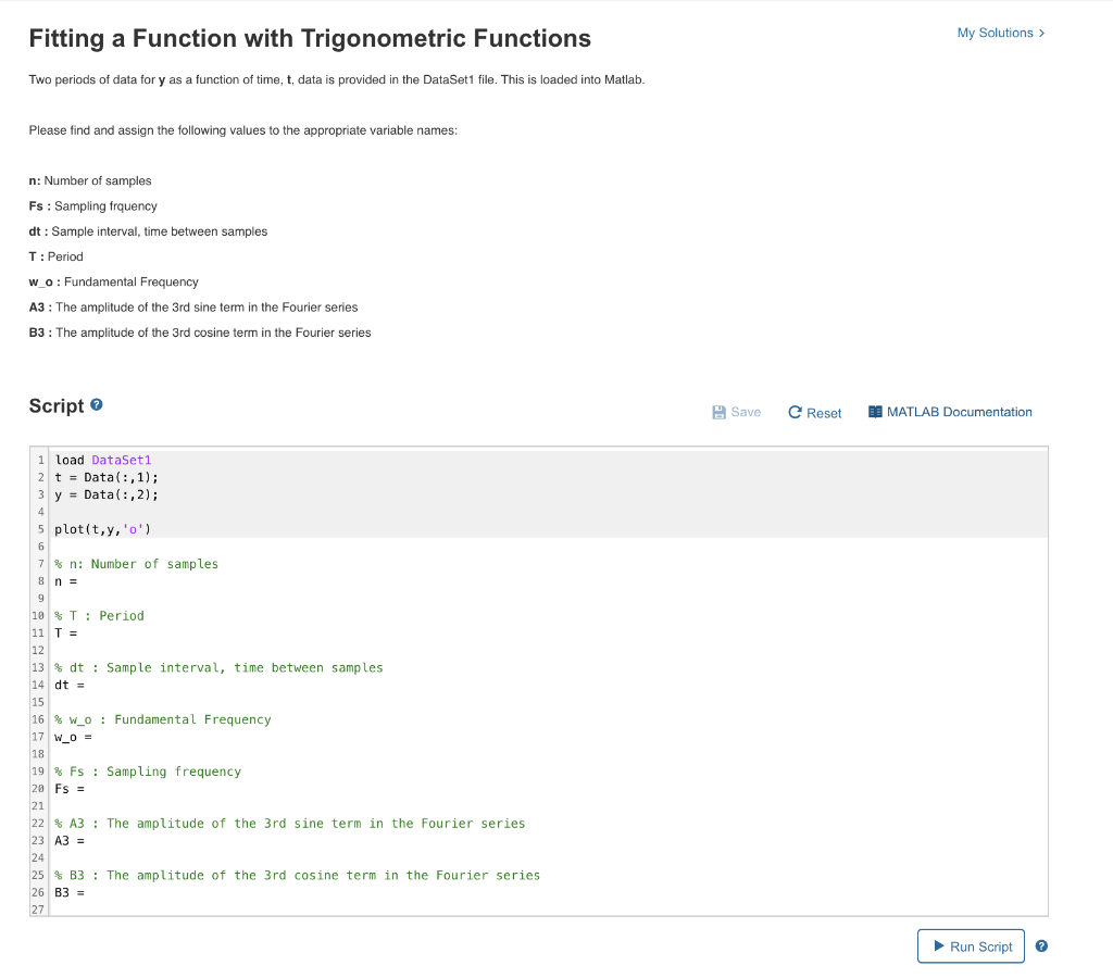 Fitting a Function with Trigonometric Functions My | Chegg.com