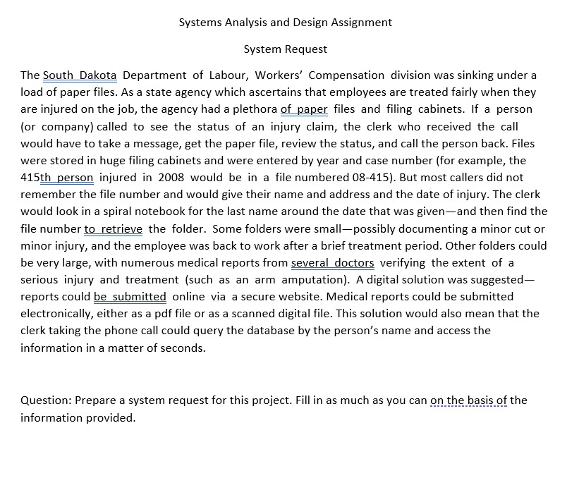 system request assignment