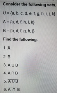 Solved Consider the following sets. | Chegg.com