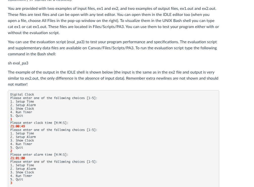 Solved PA 3 Digital Clock Topics 1. Functions 2. String | Chegg.com