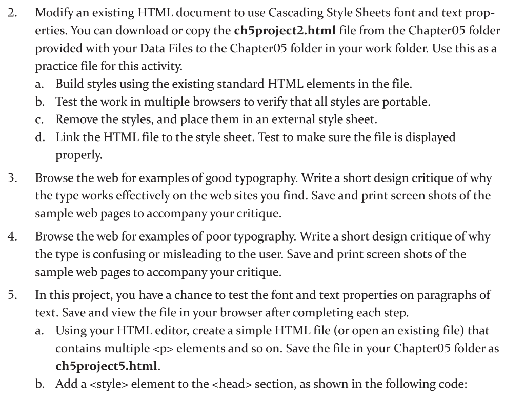2. Modify an existing HTML document to use Cascading | Chegg.com