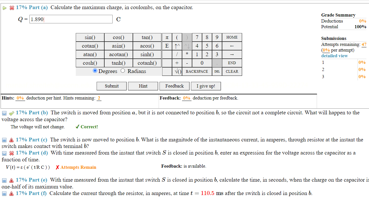 Solved (14\%) Problem 3: The Circuit Shown Contains A | Chegg.com