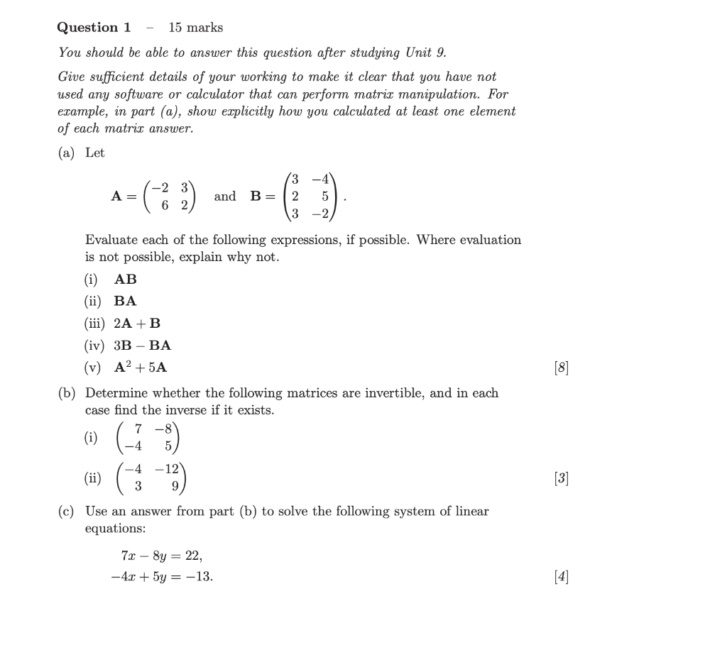 Solved Question 1 15 Marks You Should Be Able To Answer This | Chegg.com