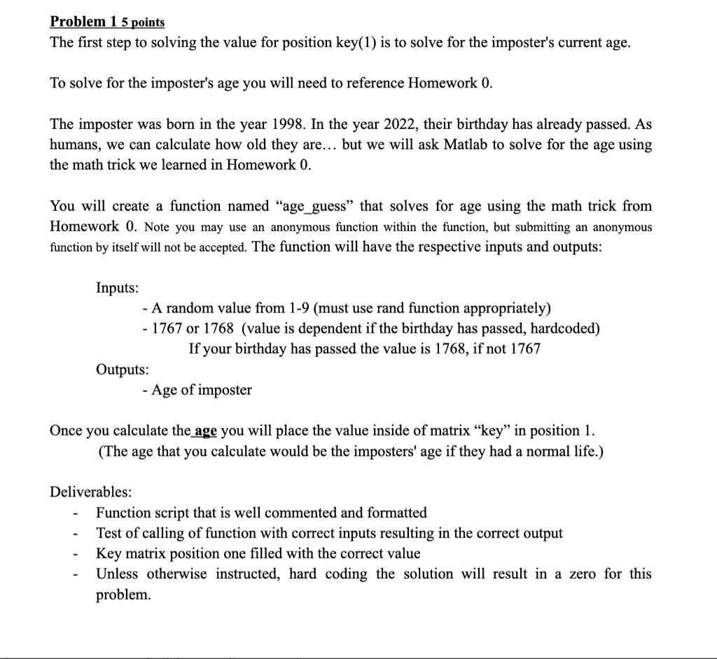 Problem 15 points The first step to solving the value | Chegg.com