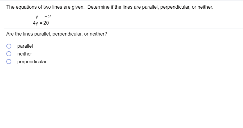 Solved The equations of two lines are given. Determine if | Chegg.com