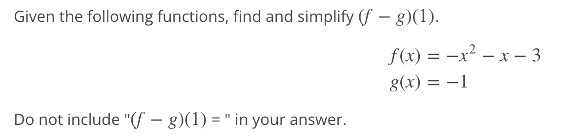 Solved Given the following functions, find and simplify | Chegg.com